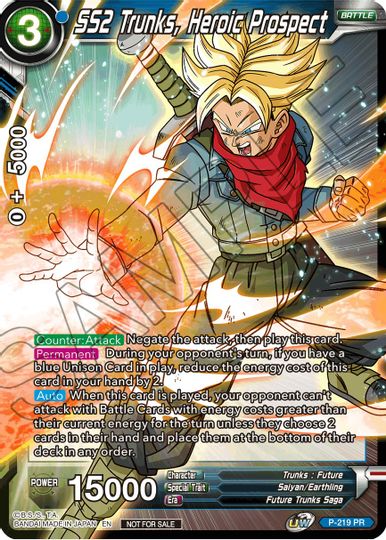 SS2 Trunks, Heroic Prospect (Event Pack 08) (P-219) [Tournament Promotion Cards] | Odin's Place