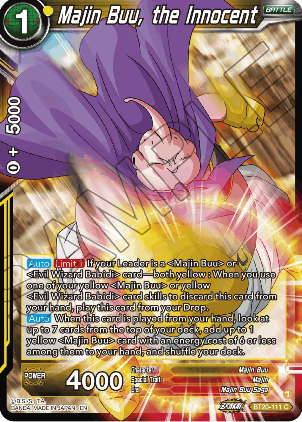 Majin Buu, the Innocent (BT20-111) [Power Absorbed] | Odin's Place