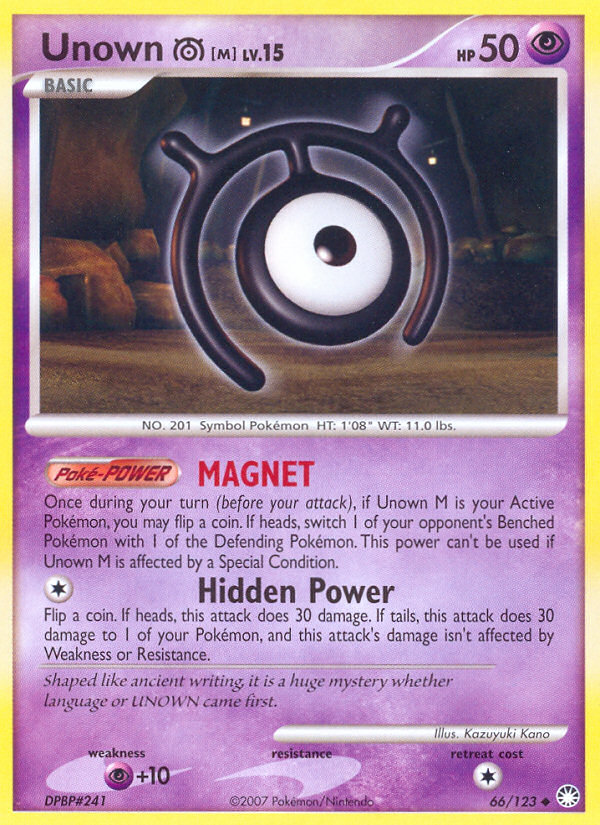 Unown M (66/123) [Diamond & Pearl: Mysterious Treasures] | Odin's Place