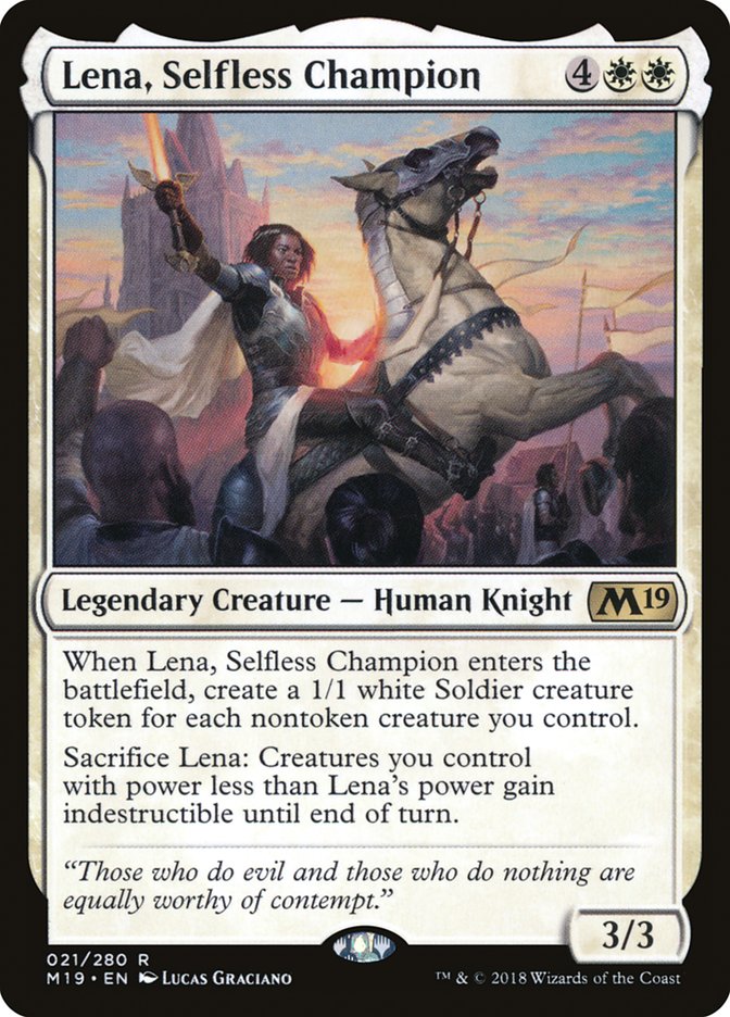 Lena, Selfless Champion (21) [Core Set 2019] | Odin's Place