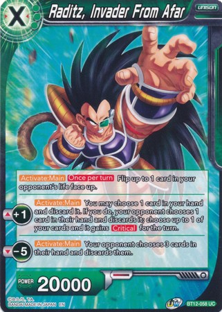 Raditz, Invader From Afar (BT12-058) [Vicious Rejuvenation] | Odin's Place