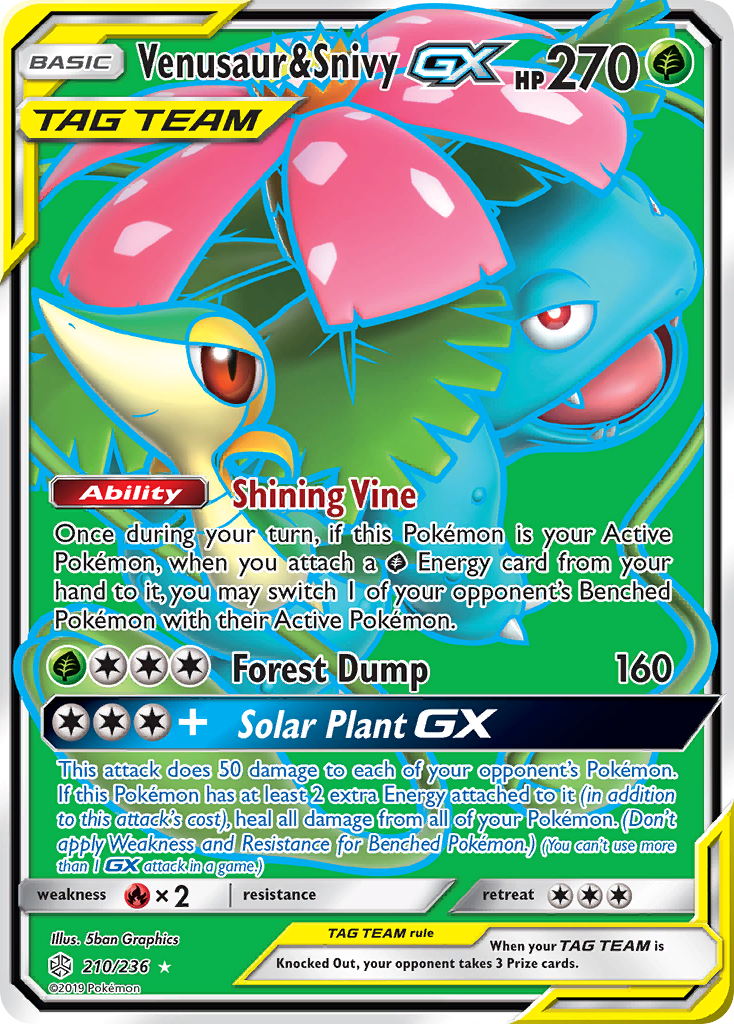 Venusaur & Snivy GX (210/236) [Sun & Moon: Cosmic Eclipse] | Odin's Place