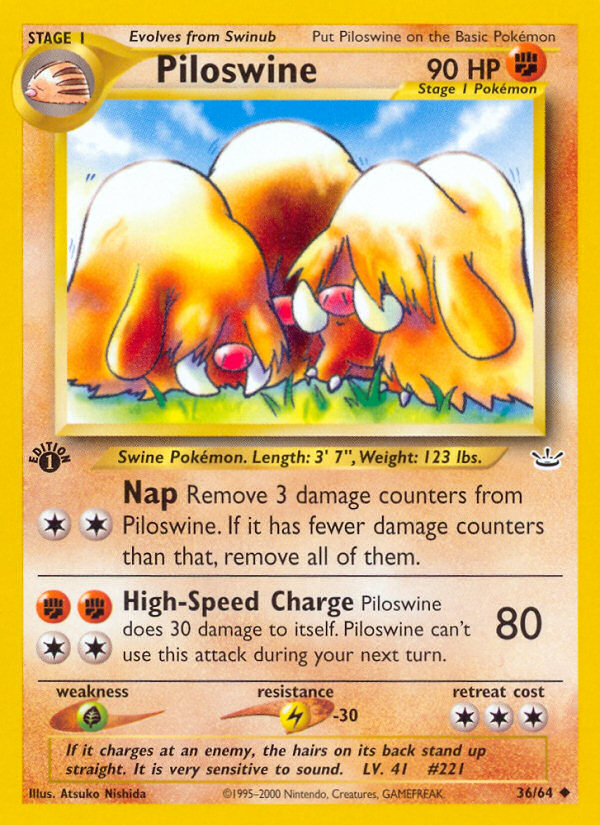 Piloswine (36/64) [Neo Revelation 1st Edition] | Odin's Place