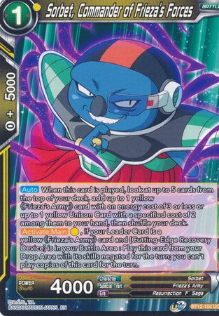 Sorbet, Commander of Frieza's Forces (BT12-104) [Vicious Rejuvenation] | Odin's Place