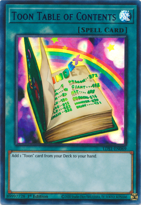 Toon Table of Contents (Purple) [LDS1-EN069] Ultra Rare | Odin's Place