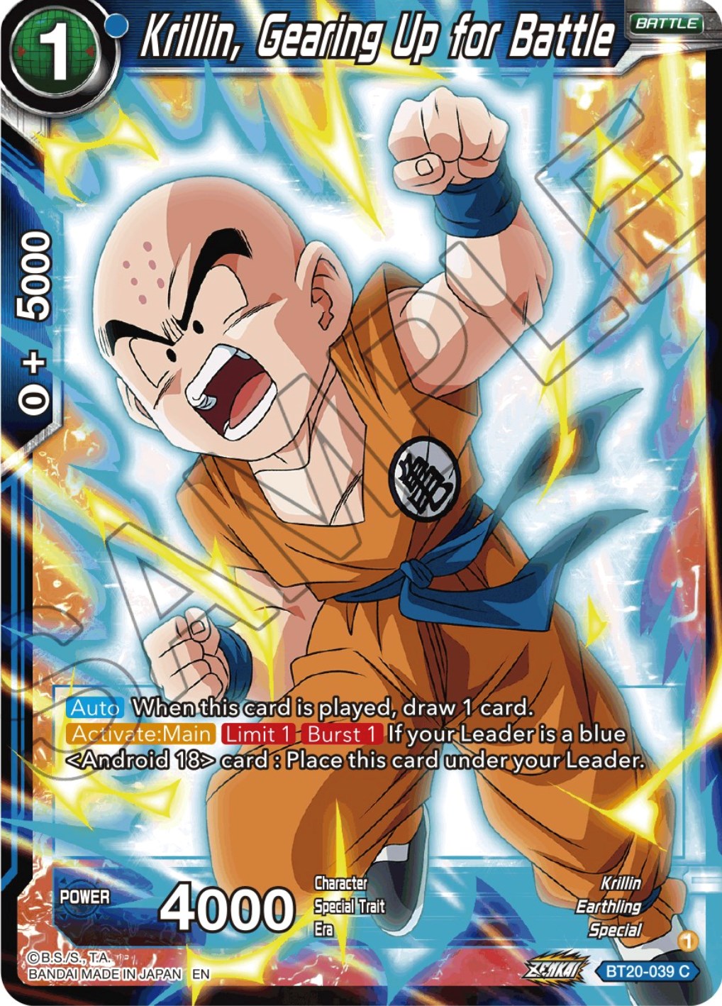 Krillin, Gearing Up for Battle (BT20-039) [Power Absorbed] | Odin's Place