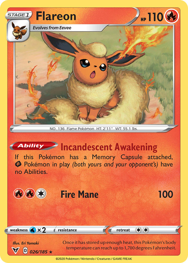 Flareon (026/185) [Sword & Shield: Vivid Voltage] | Odin's Place