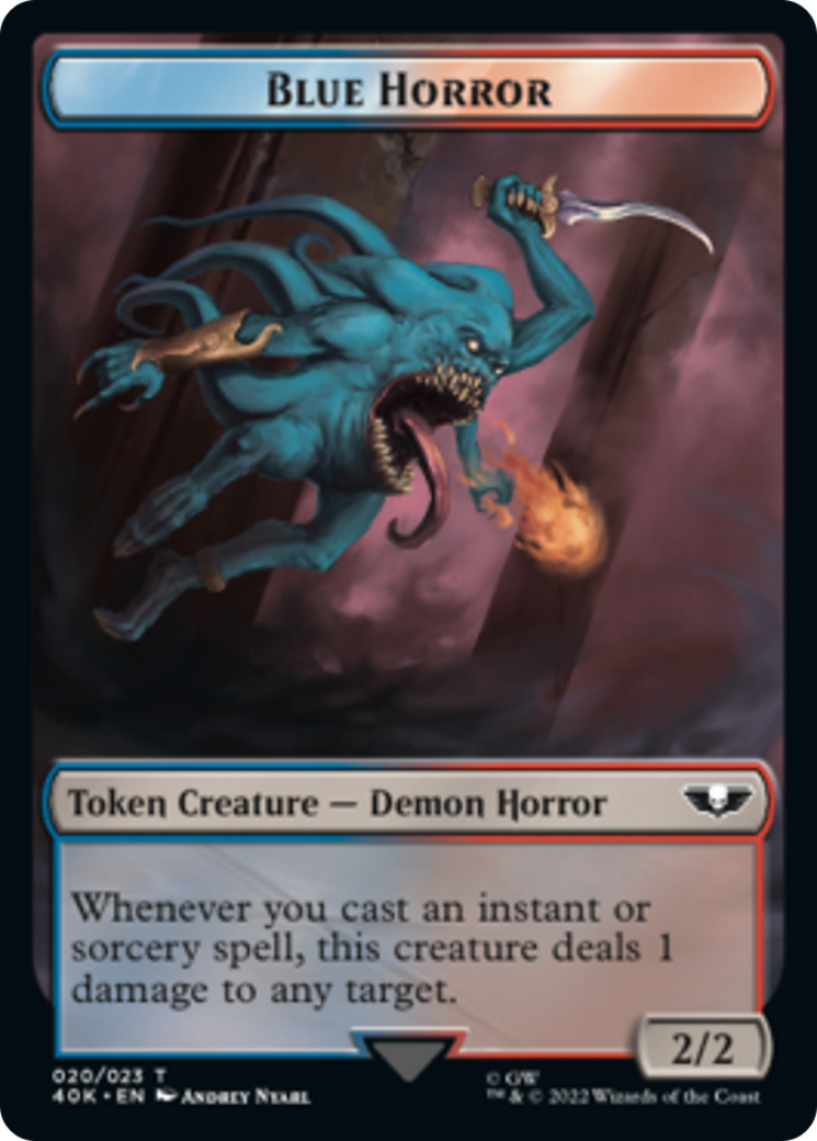 Spawn // Blue Horror Double-Sided (Surge Foil) [Warhammer 40,000 Tokens] | Odin's Place