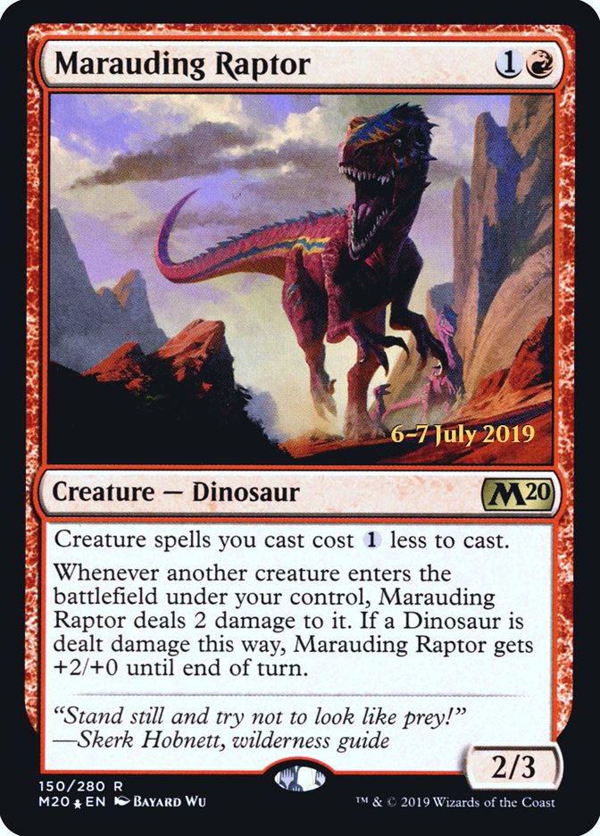 Marauding Raptor [Core Set 2020 Prerelease Promos] | Odin's Place