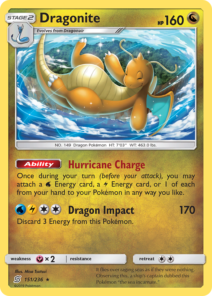 Dragonite (151/236) (Cosmos Holo) [Sun & Moon: Unified Minds] | Odin's Place