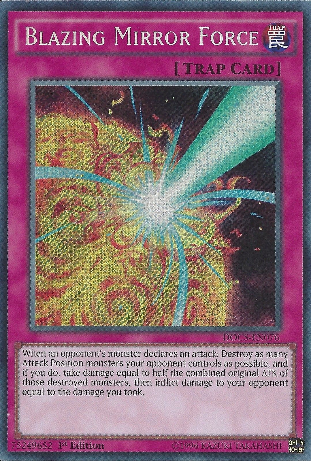 Blazing Mirror Force [DOCS-EN076] Secret Rare | Odin's Place