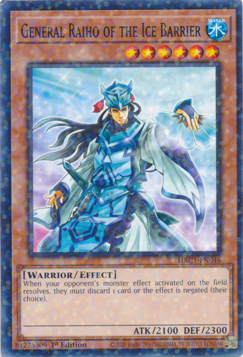 General Raiho of the Ice Barrier (Duel Terminal) [HAC1-EN046] Common | Odin's Place