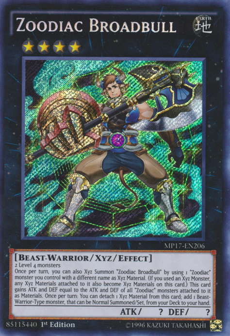 Zoodiac Broadbull [MP17-EN206] Secret Rare | Odin's Place