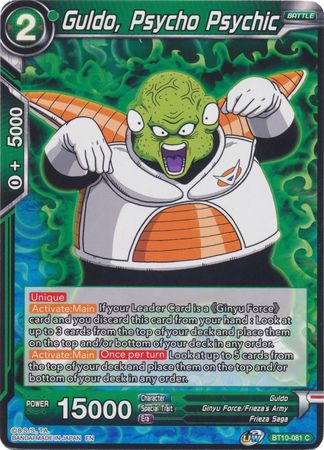 Guldo, Psycho Psychic (BT10-081) [Rise of the Unison Warrior 2nd Edition] | Odin's Place
