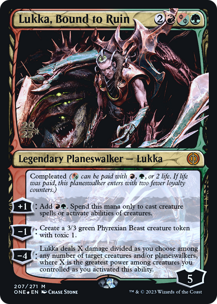 Lukka, Bound to Ruin [Phyrexia: All Will Be One Prerelease Promos] | Odin's Place