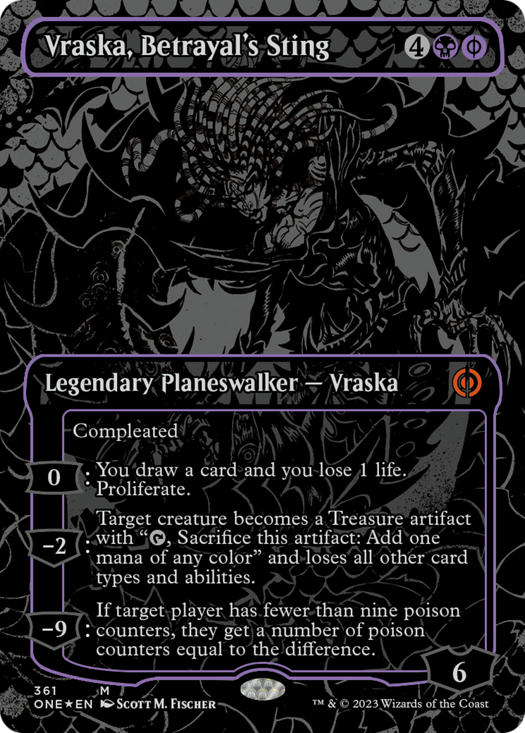 Vraska, Betrayal's Sting (Oil Slick Raised Foil) [Phyrexia: All Will Be One] | Odin's Place