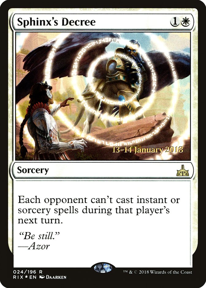 Sphinx's Decree (24) [Rivals of Ixalan Prerelease Promos] | Odin's Place