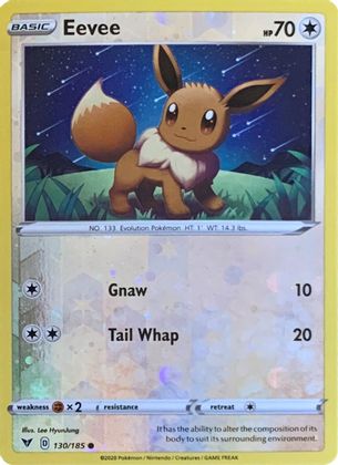 Eevee (130/185) (Reverse Cosmos Holo) [Sword & Shield: Vivid Voltage] | Odin's Place