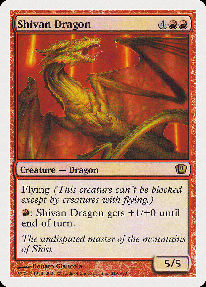 Shivan Dragon (219) [Ninth Edition] | Odin's Place