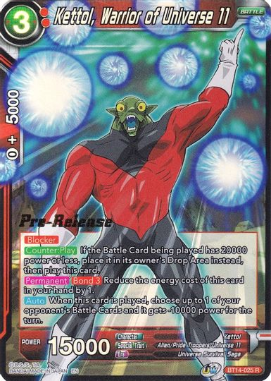 Kettol, Warrior of Universe 11 (BT14-025) [Cross Spirits Prerelease Promos] | Odin's Place