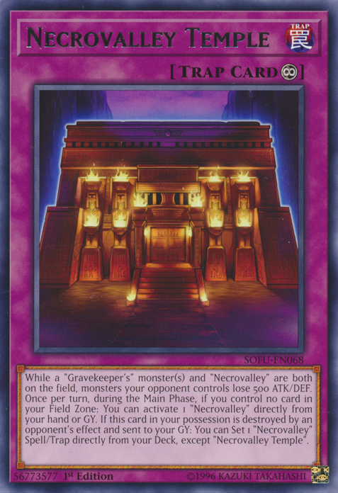 Necrovalley Temple [SOFU-EN068] Rare | Odin's Place