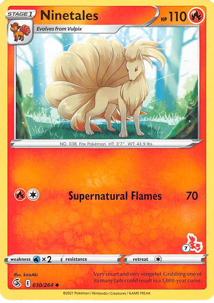Ninetales (30/264) (Cinderace Stamp #7) [Battle Academy 2022] | Odin's Place