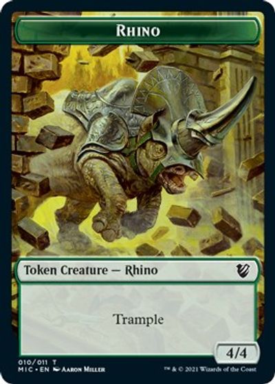Rhino // Wolf Double-Sided Token [Innistrad: Midnight Hunt Commander Tokens] | Odin's Place