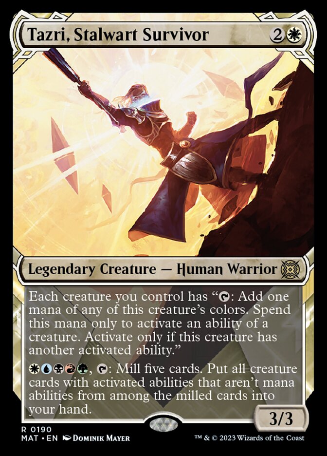 Tazri, Stalwart Survivor (Showcase Halo Foil) [March of the Machine: The Aftermath] | Odin's Place