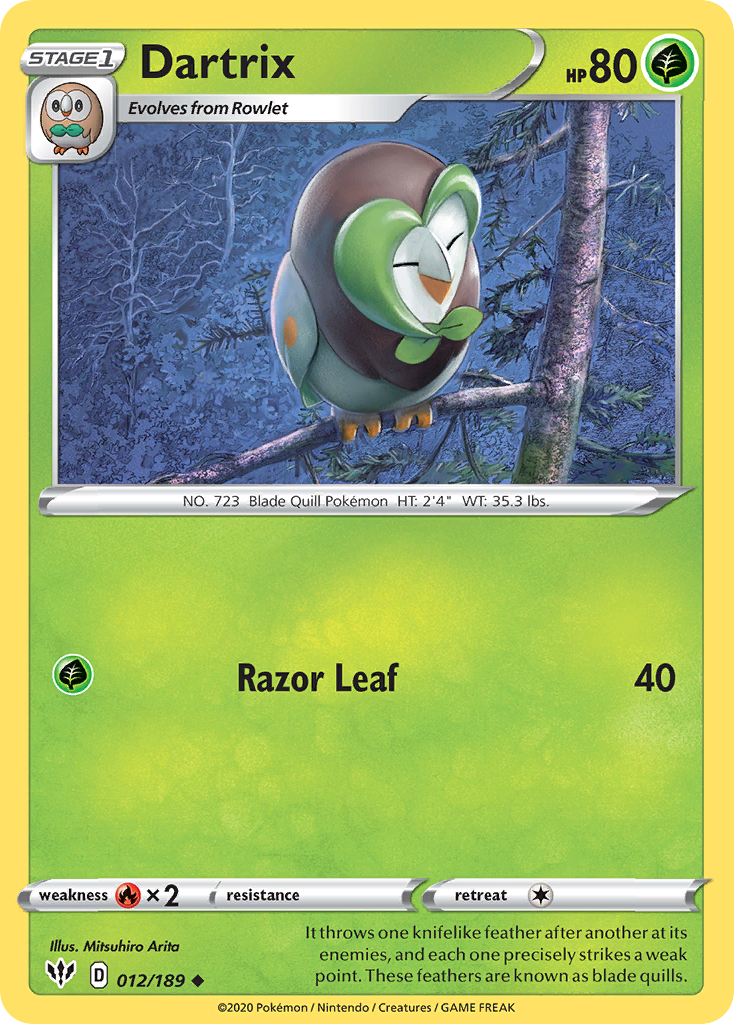 Dartrix (012/189) [Sword & Shield: Darkness Ablaze] | Odin's Place