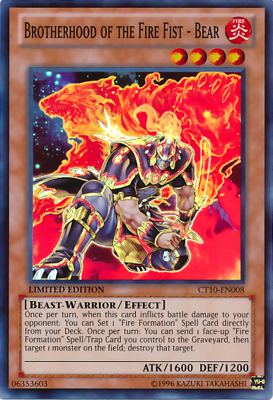 Brotherhood of the Fire Fist - Bear [CT10-EN008] Super Rare | Odin's Place