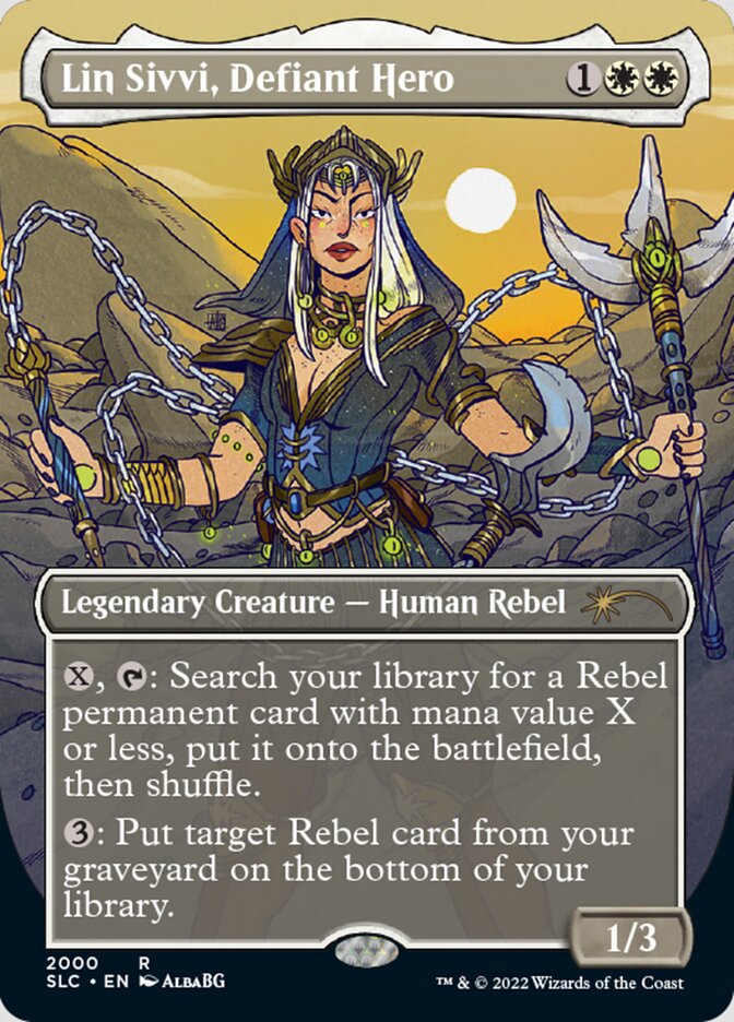 Lin Sivvi, Defiant Hero (Borderless) [Secret Lair 30th Anniversary Countdown Kit] | Odin's Place