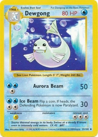 Dewgong (25/102) [Base Set Shadowless Unlimited] | Odin's Place