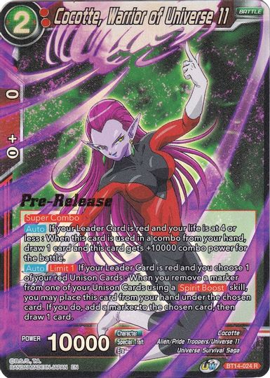 Cocotte, Warrior of Universe 11 (BT14-024) [Cross Spirits Prerelease Promos] | Odin's Place