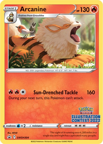 Arcanine (SWSH304) (Illustration Contest 2022) [Sword & Shield: Black Star Promos] | Odin's Place