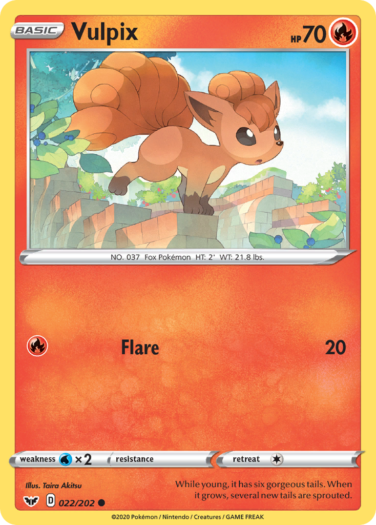 Vulpix (022/202) [Sword & Shield: Base Set] | Odin's Place