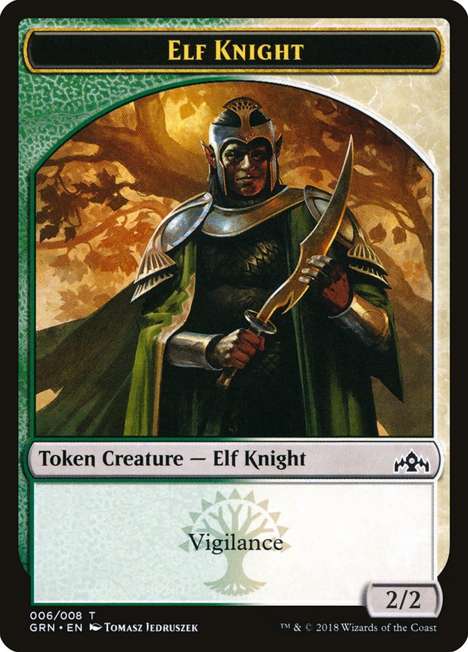 Elf Knight Token (6) [Guilds of Ravnica Tokens] | Odin's Place