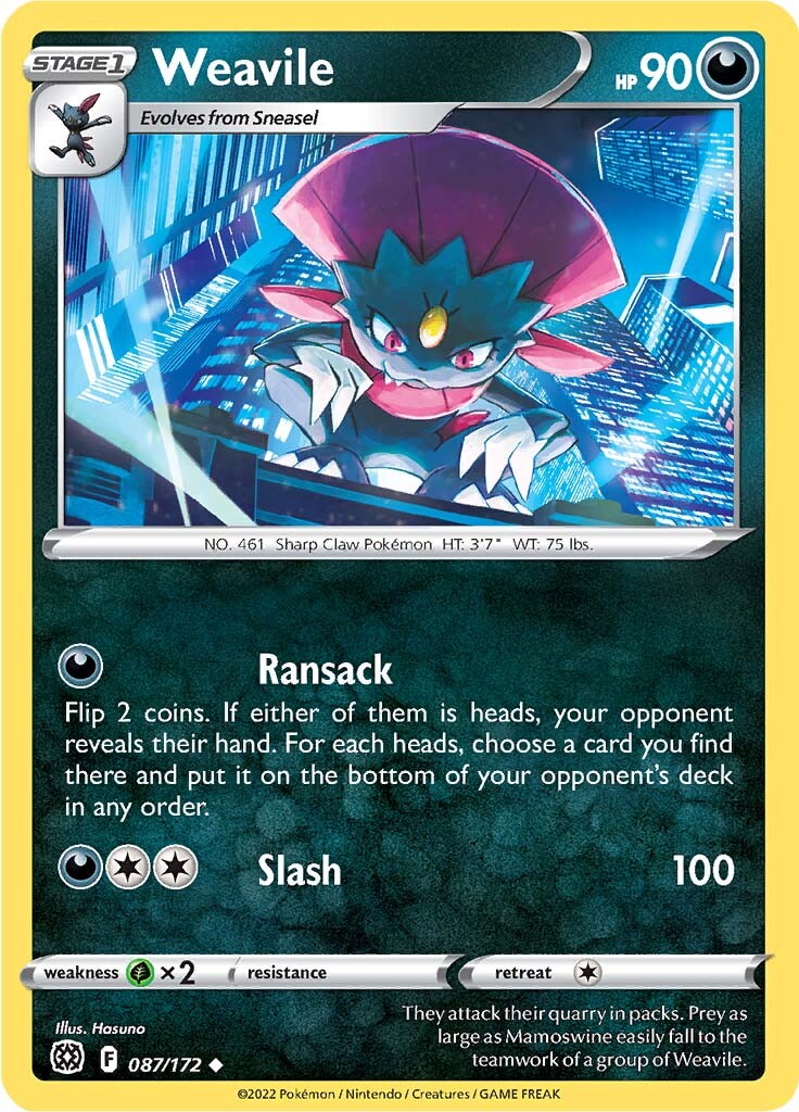 Weavile (087/172) [Sword & Shield: Brilliant Stars] | Odin's Place