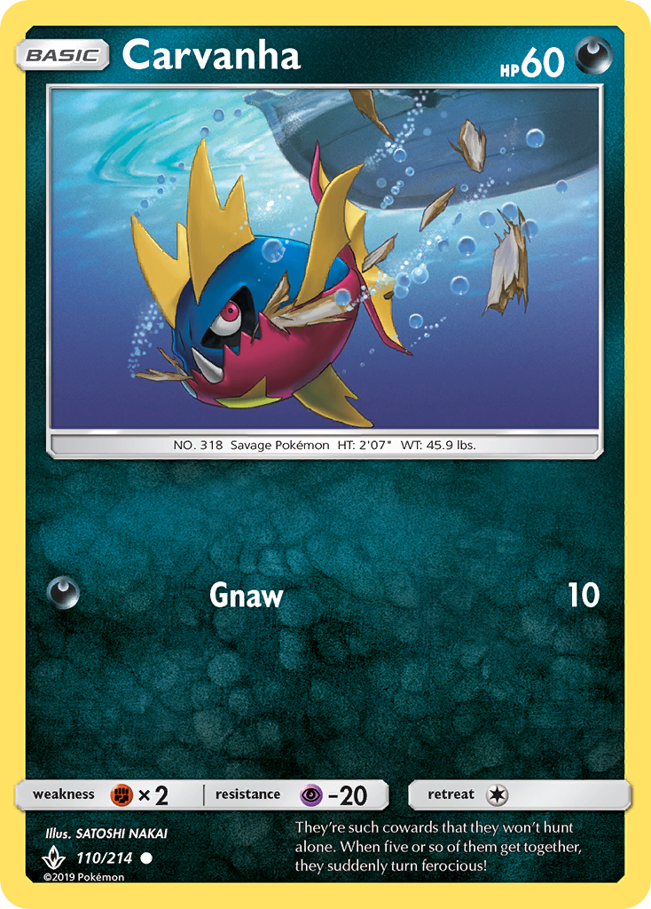 Carvanha (110/214) [Sun & Moon: Unbroken Bonds] | Odin's Place