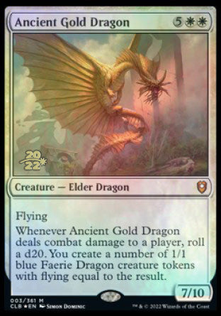 Ancient Gold Dragon [Commander Legends: Battle for Baldur's Gate Prerelease Promos] | Odin's Place