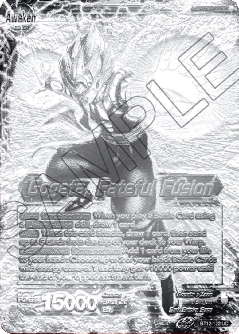 Son Goku & Vegeta // Gogeta, Fateful Fusion (2021 Championship Top 16) (Metal Silver Foil) (BT12-122) [Tournament Promotion Cards] | Odin's Place