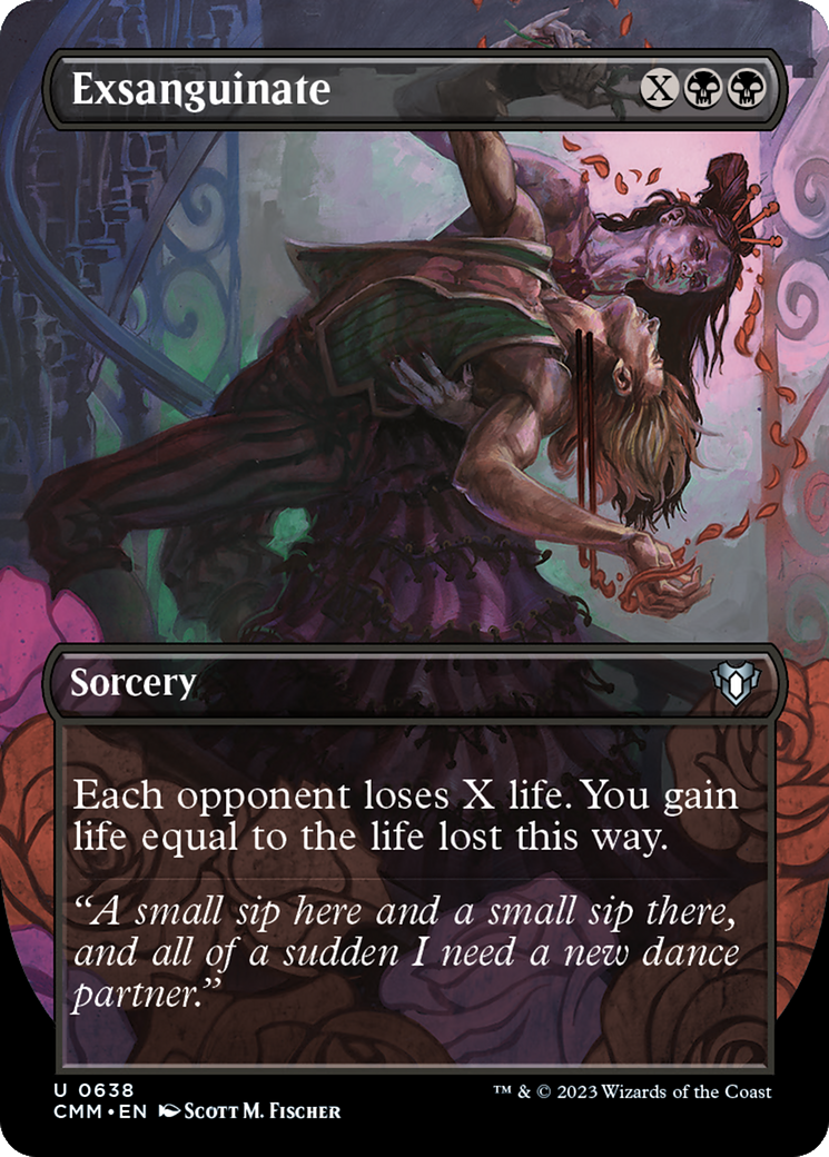 Exsanguinate (Borderless Alternate Art) [Commander Masters] | Odin's Place