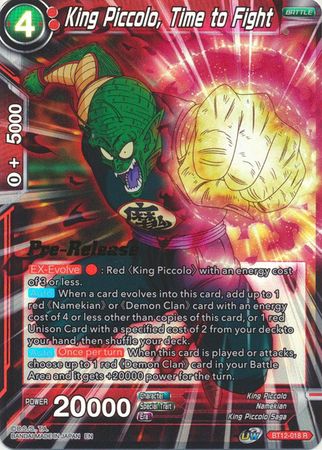 King Piccolo, Time to Fight (BT12-018) [Vicious Rejuvenation Prerelease Promos] | Odin's Place