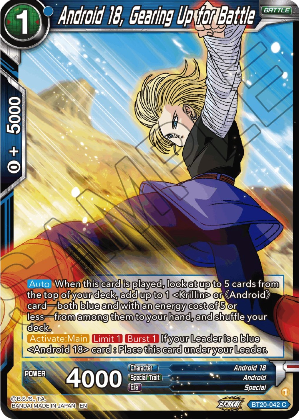 Android 18, Gearing Up for Battle (BT20-042) [Power Absorbed] | Odin's Place