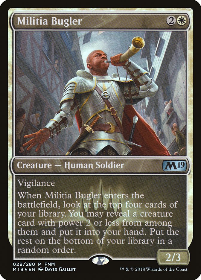 Militia Bugler (29) (FNM) [Core Set 2019 Promos] | Odin's Place