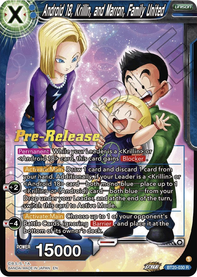 Android 18, Krillin, and Maron, Family United (BT20-030) [Power Absorbed Prerelease Promos] | Odin's Place
