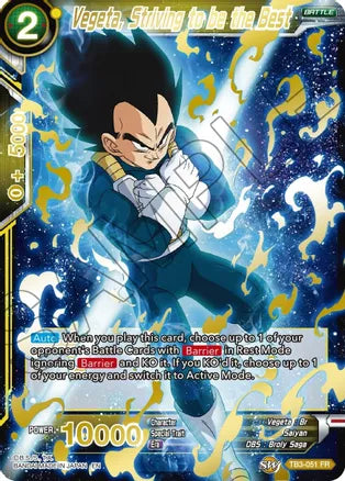 Vegeta, Striving to be the Best (Gold Stamped) (TB3-051) [Mythic Booster] | Odin's Place