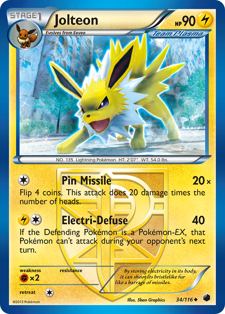 Jolteon (34/116) [Black & White: Plasma Freeze] | Odin's Place