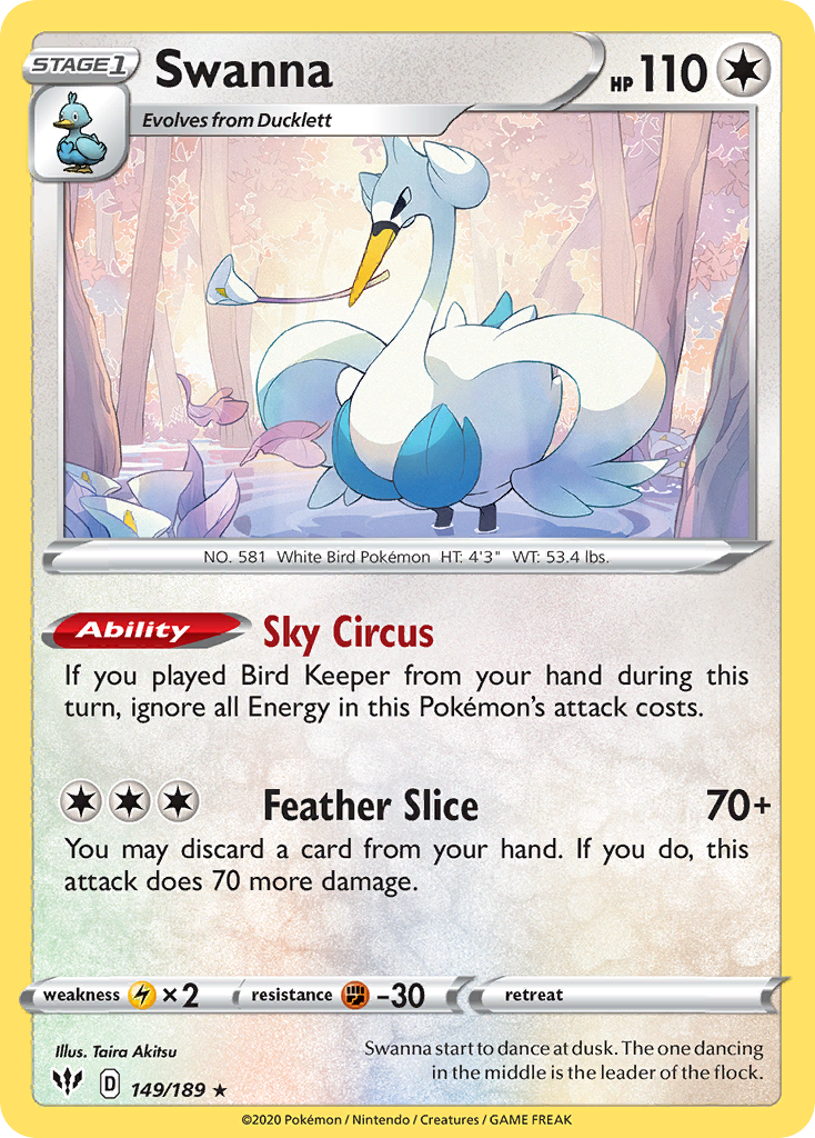 Swanna (149/189) [Sword & Shield: Darkness Ablaze] | Odin's Place