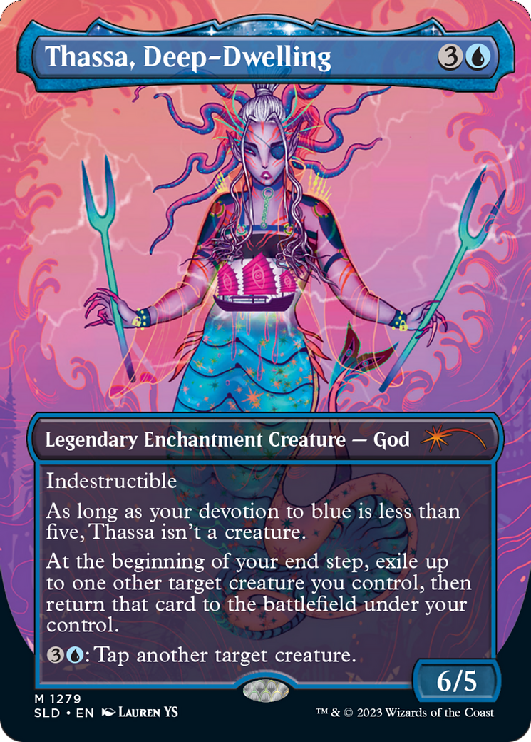 Thassa, Deep-Dwelling (Borderless) [Secret Lair Drop Series] | Odin's Place