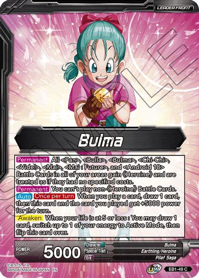 Bulma // Bulma, Life of a Heroine (EB1-49) [Battle Evolution Booster] | Odin's Place